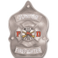 Silver Junior Firefighter Plastic Fire Helmet